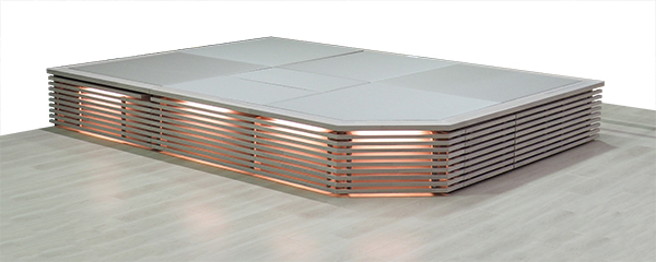 後付け 収納 小上がり ヌック 収納 おしゃれ デザイン 畳ベッド 飛騨フォレスト 畳ヶ丘 オーダー 日本製 ヘリ無し畳 ダイケン オイル仕上げ 図面 壁3面 灰桜色 格子 ホワイト