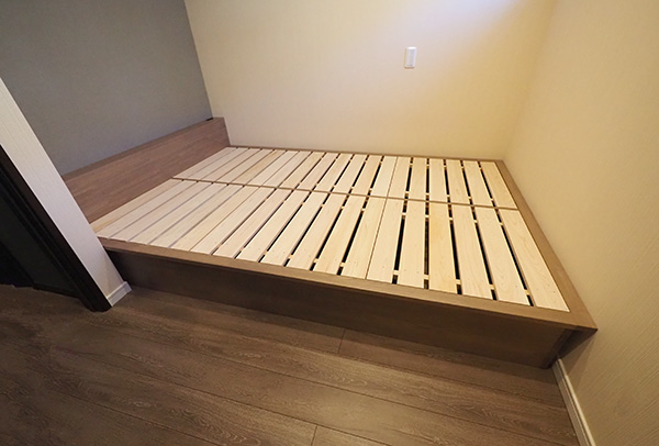スノコベッド 収納 小上がり ヌック 収納 おしゃれ デザイン 飛騨フォレストオーダー 日本製 オイル仕上げ 図面 グレイッシュ グレー 宮付き