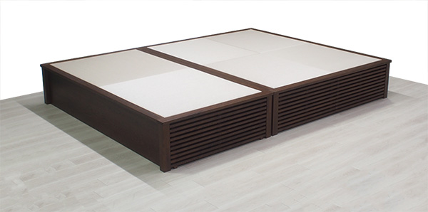 後付け 収納 小上がり ヌック 収納 おしゃれ デザイン 畳ベッド 飛騨フォレスト 畳ヶ丘 オーダー 日本製 ヘリ無し畳 ダイケン ウレタン仕上げ 図面 カクテルフィット17 格子